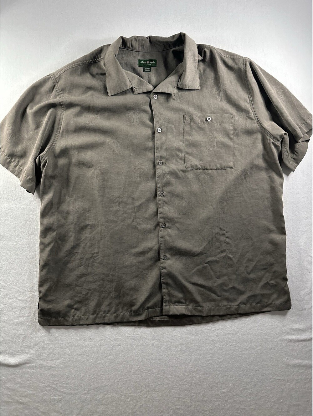 David and Taylor Mens 2xl Short Sleeve Shirt Button Down Grey